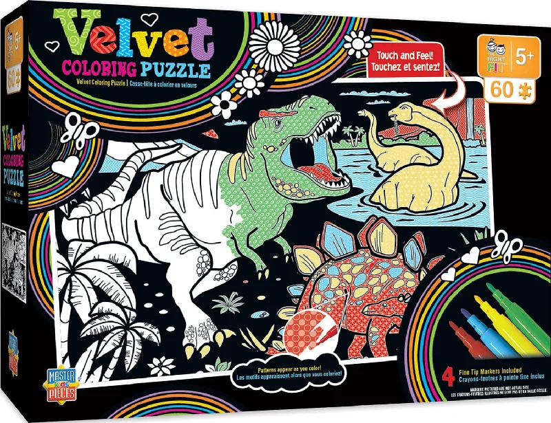 Dinosaurs Velvet Coloring 60 Piece Jigsaw Puzzle