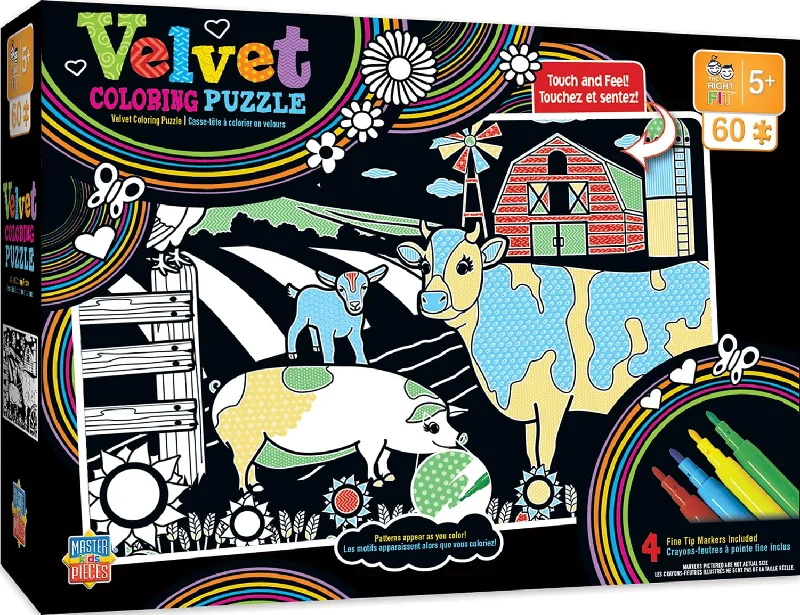 Farm Velvet Coloring 60 Piece Jigsaw Puzzle