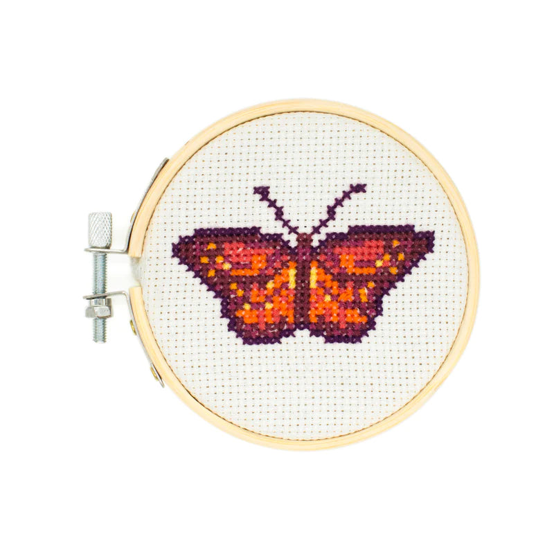 Mini Cross Stitch Embroidery Kit Butterfly by Kikkerland