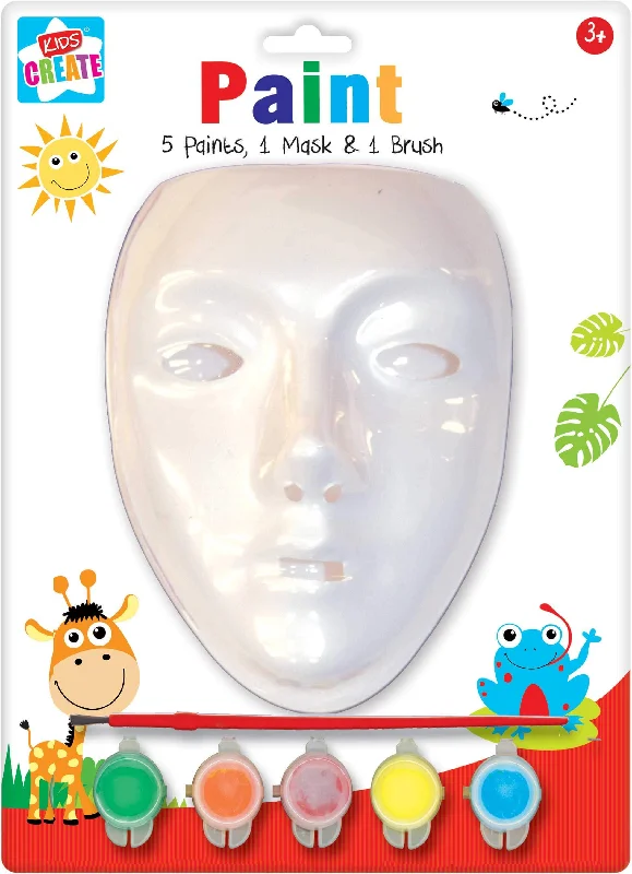 Paint Your Own Mask Craft Kit with 5 Paints and Paint Brush