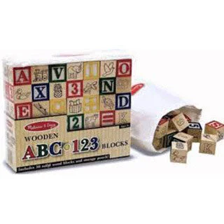 Wooden ABC 123 Blocks 50 pieces