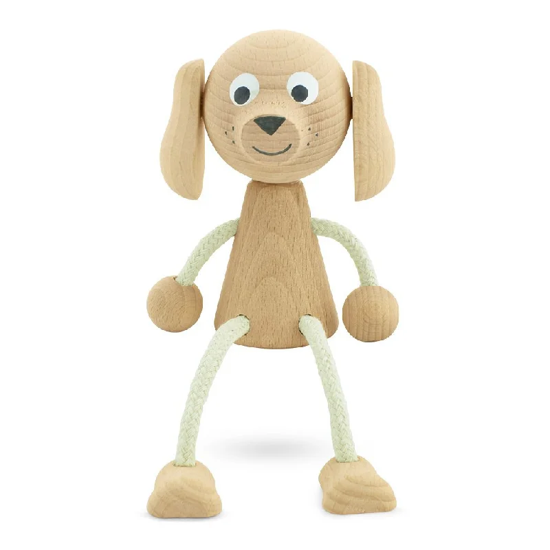 Wooden Sitting Dog - Bailey