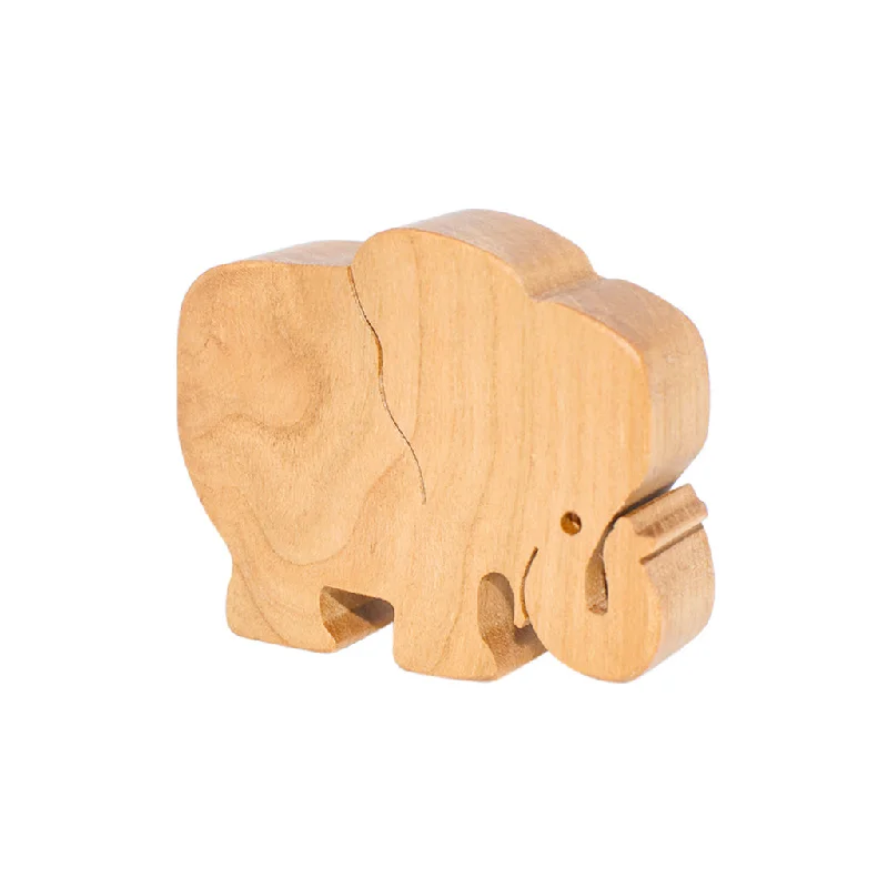 Wooden Elephant Figure