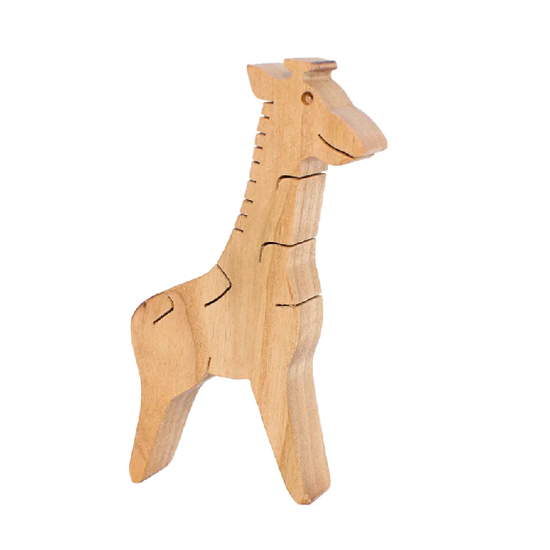 Wooden Giraffe Figure