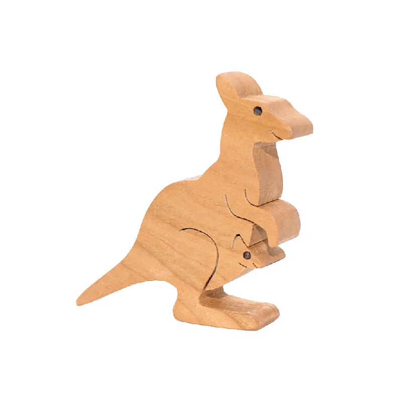 Wooden Kangaroo Figure