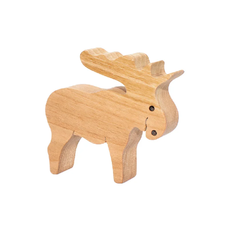 Wooden Moose Figure