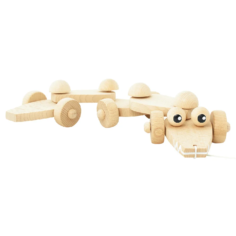 Wooden Pull Along Crocodile - Monty