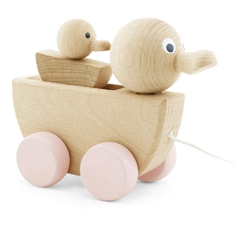 Wooden Pull Along Toy Duck With Duckling - Georgia