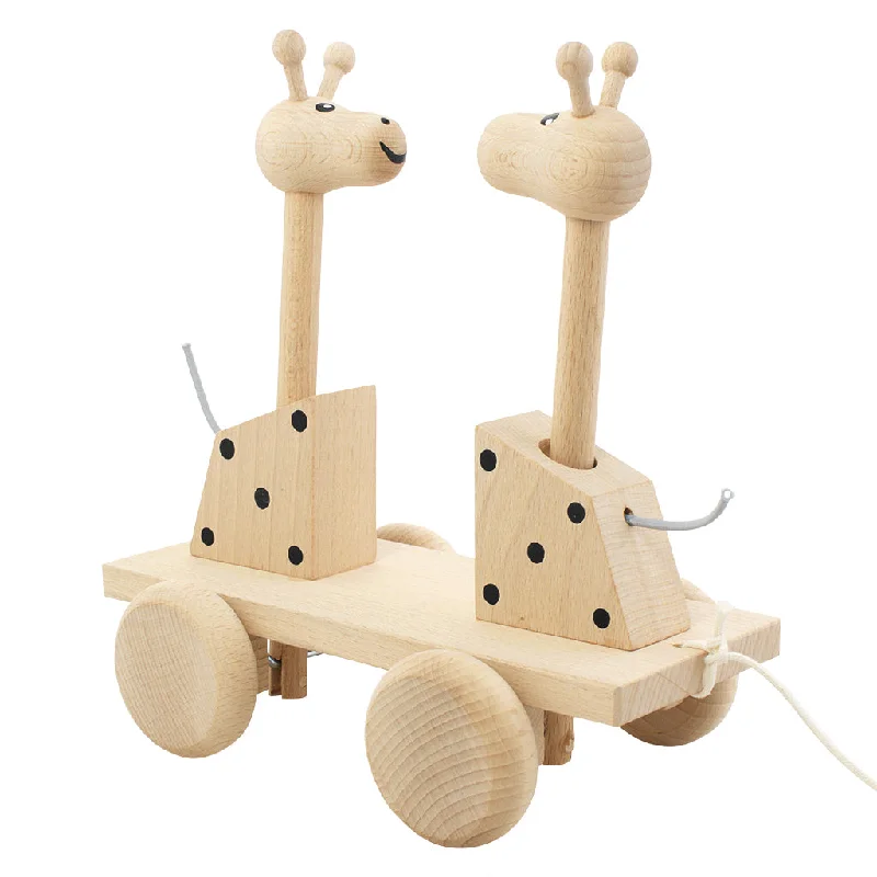 Wooden Pull Along Giraffes - Damien & Desmond