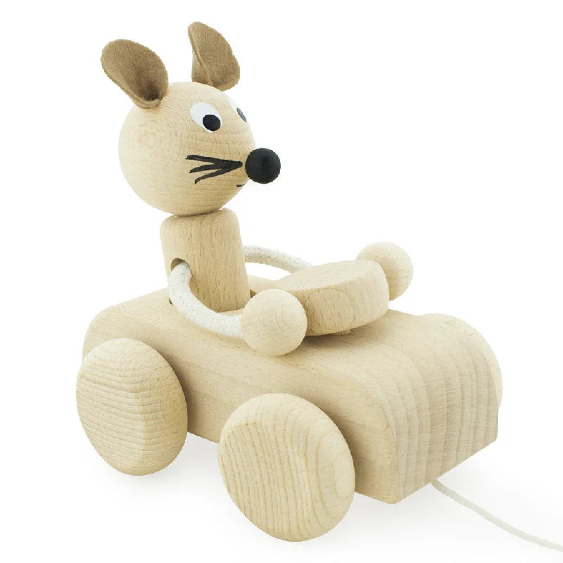 Wooden Pull Along Mouse - Albert