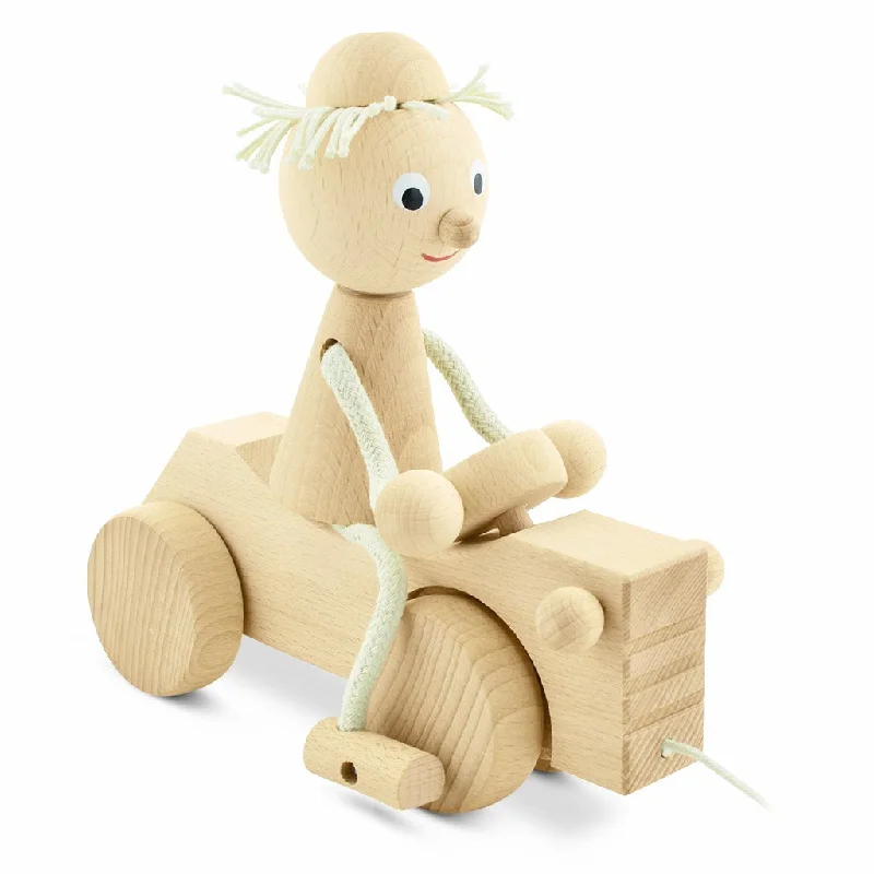 Wooden Pull Along Boy With Tractor - Ernest