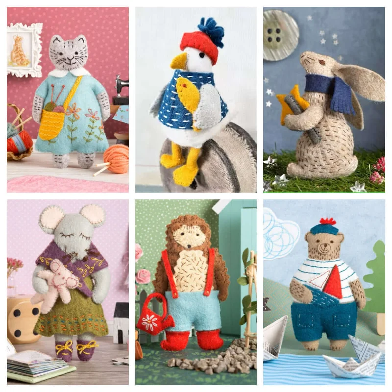 Adorable DIY Animal character felt craft kit, Corinne Lapierre. Made in UK.