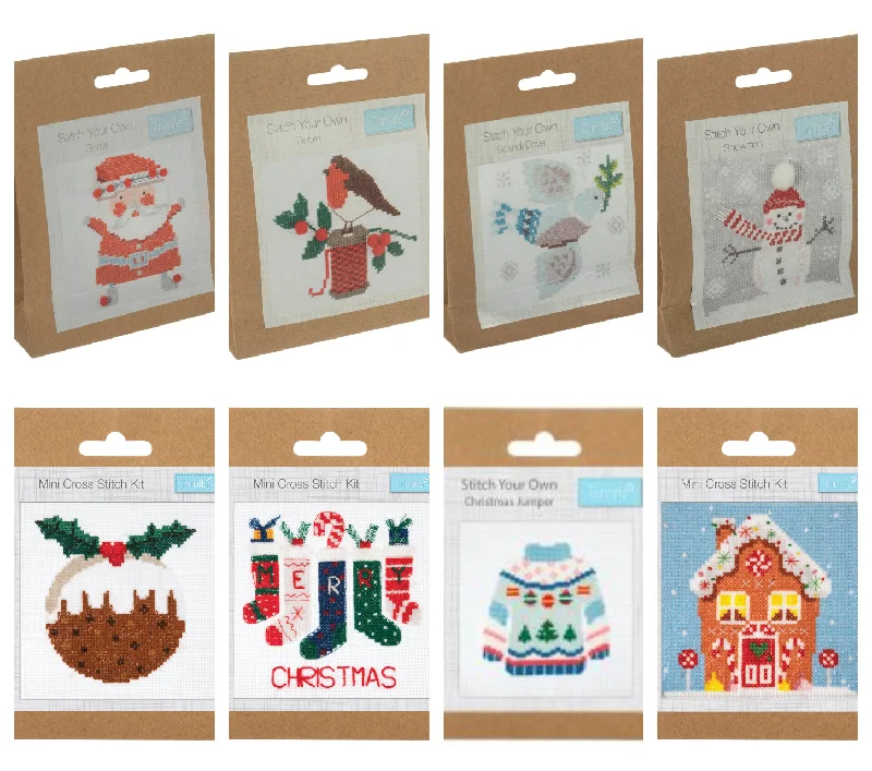 Trimits Make Your Own Cross Stitch Wall Christmas decoration craft kit. Stocking filler.