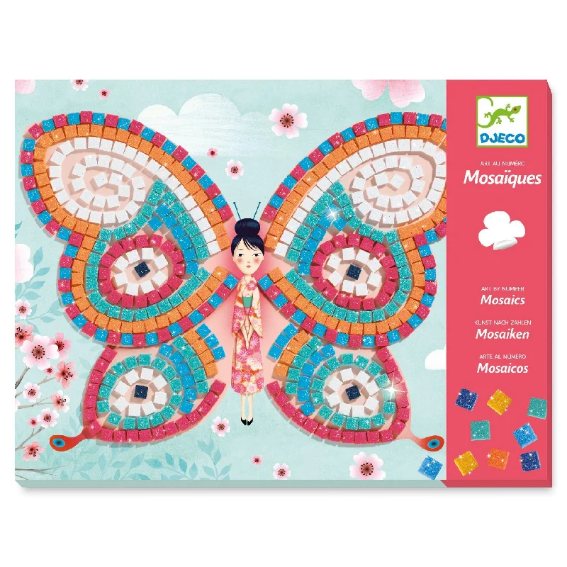 Handmade dolls and stuffed animals for children-Butterflies Sticker Mosaic Craft Kit