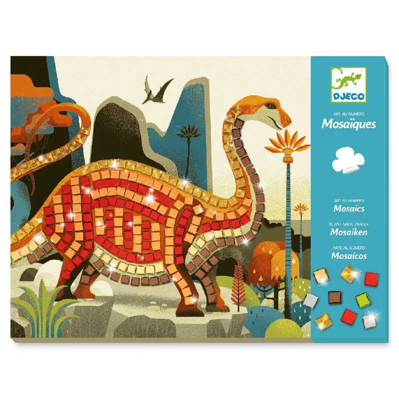 Handmade educational toys for children to enhance learning-Dinosaurs Sticker Mosaic Craft Kit