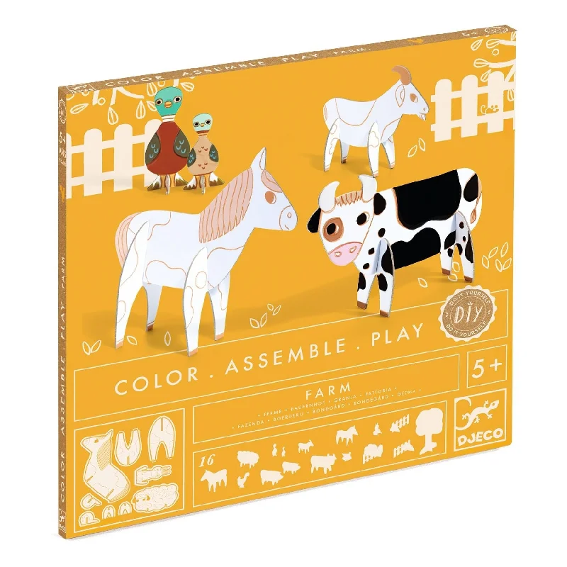 Eco-conscious handmade toys for children to learn about sustainability-Farm Color. Assemble. Play. DIY Craft Kit