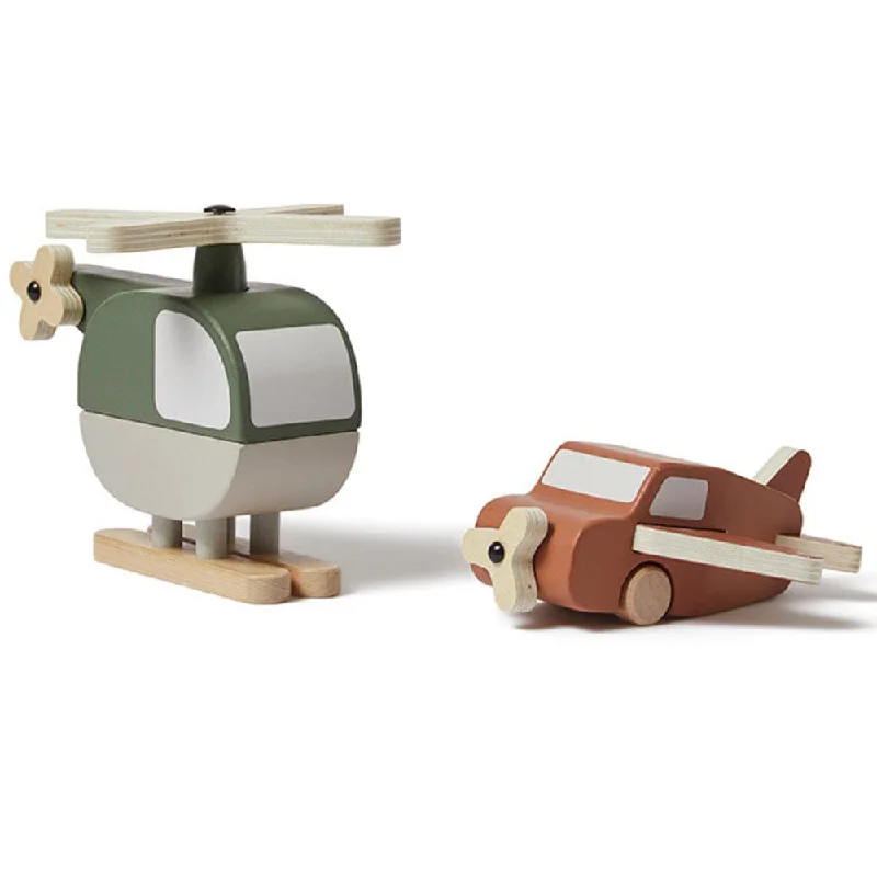 FLEXA Wooden Helicopter & Plane