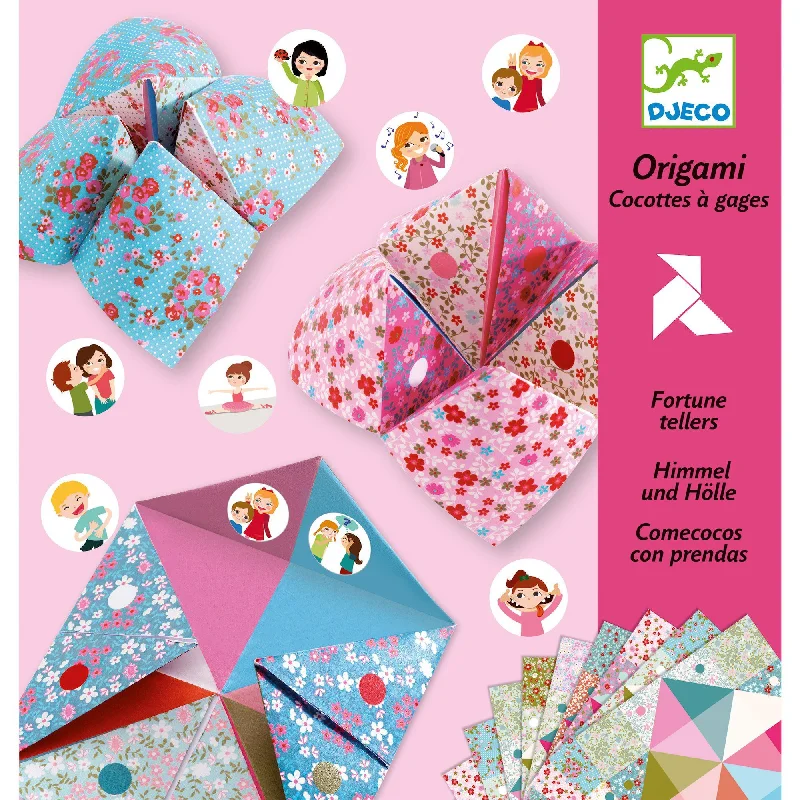 Handmade animal figures for kids to build stories and scenarios-Flower Fortune Tellers Origami Paper Craft Kit