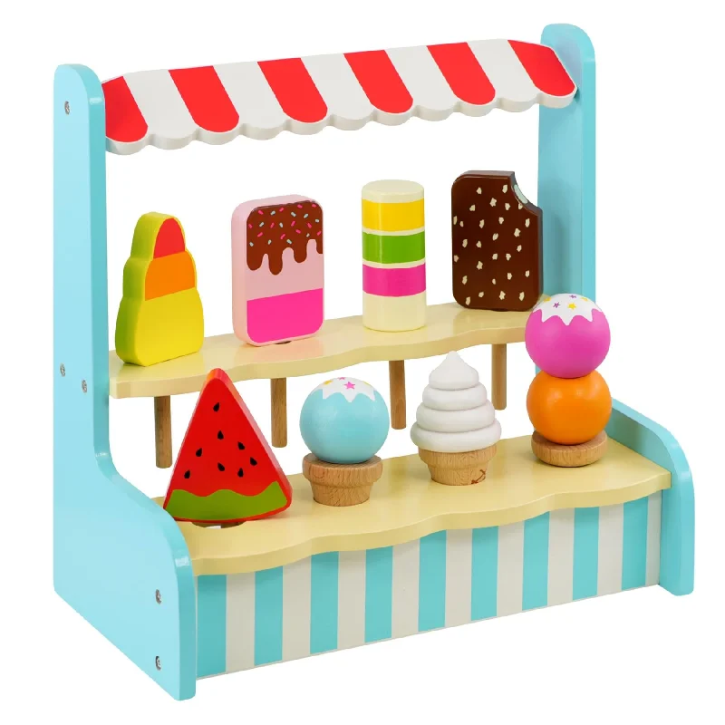 Wooden Ice Cream Shop Stand Playset