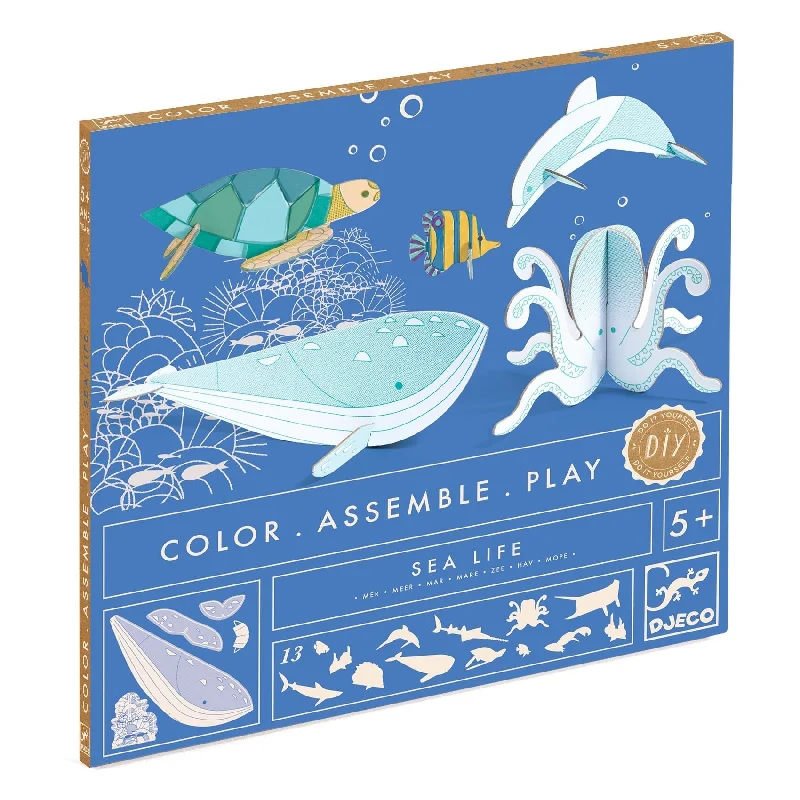 One-of-a-kind handmade toys for kids that encourage pretend play-Sea Life Color. Assemble. Play. DIY Craft Kit