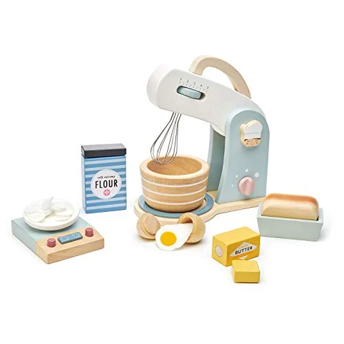 Tender Leaf Toys Mini Chef Home Baking Set ‚Äö√Ñ√¨ 27 Pc Wooden Baker's Mixing Set -Classic Toy for Pretend Cooking ‚Äö√Ñ√¨ Develops Social, Creative & Imaginative Skills ‚Äö√Ñ√¨ Learning Role Play ‚Äö√Ñ√¨ Ages 3+ Years