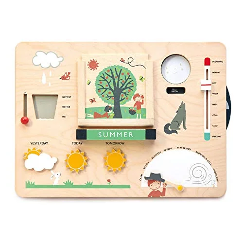 Tender Leaf Toys - Weather Watch - Educational Wooden Weatherboard for Kids - Perfect Climate Teaching Toy Station for Kids to Play and Learn for Age 3+