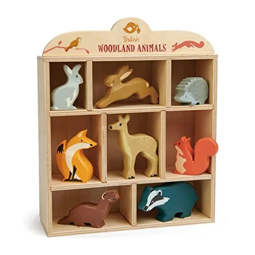 Tender Leaf Toys Woodland Animals ‚Äö√Ñ√¨ 8 Wooden Forest Animals with a Display Shelf -Classic Toy for Pretend Play ‚Äö√Ñ√¨ Develops Social, Creative & Imaginative Skills ‚Äö√Ñ√¨ Learning Role Play ‚Äö√Ñ√¨ Ages 3+ Years