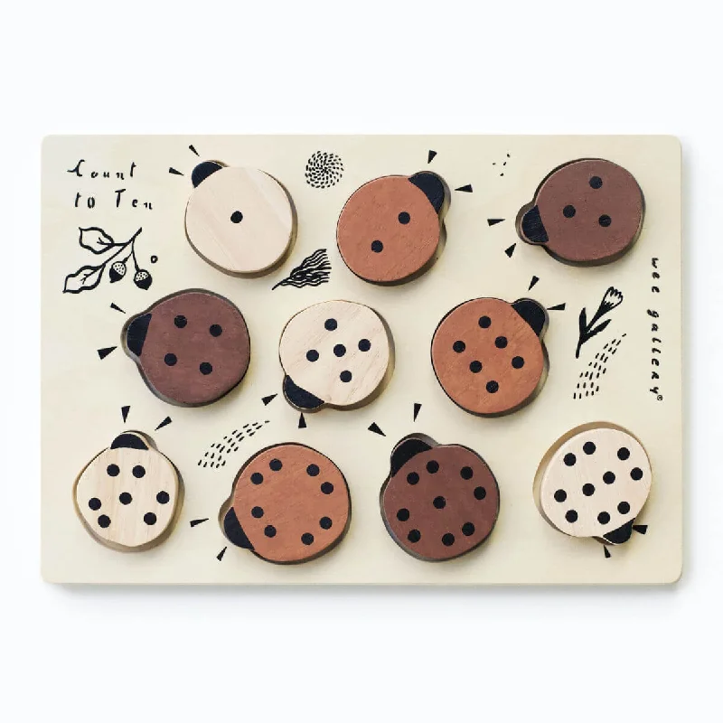 Wooden Tray Puzzle - Count to 10 Ladybirds