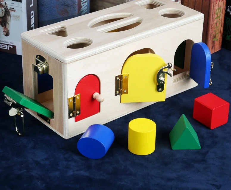 ShapeMaster Wooden Shape Lock Box – Educational Toy for Toddlers