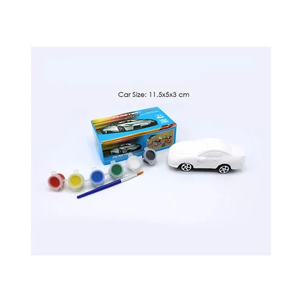 Plastic Coloring Car, Kids Coloring Car Toy, With Coloring Set - 14320