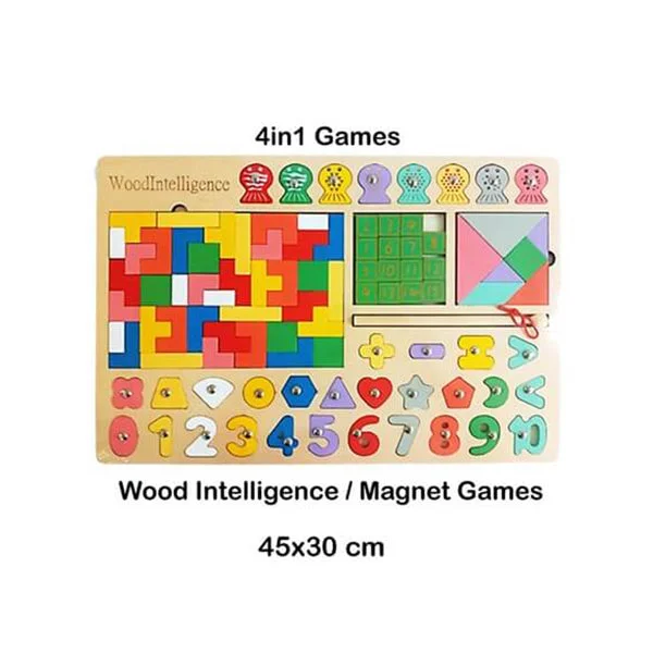 Wooden Intelligent Board, Different Shapes and Colors, Suitable for Learning and Enjoying - 13759