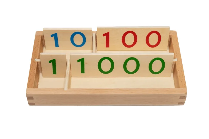 Small Wooden Number Cards with Box (1-9000)