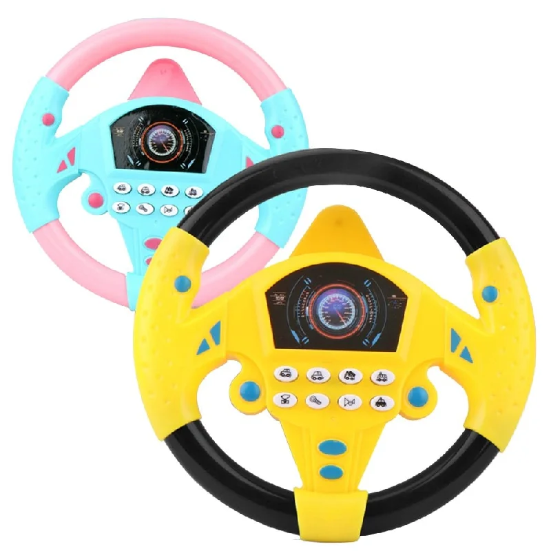 Children Steering Wheel Toy - Educational Sounding Toy Interactive Driving Wheel with Music