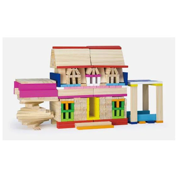 Coloured Wooden Construction Set (250pc)