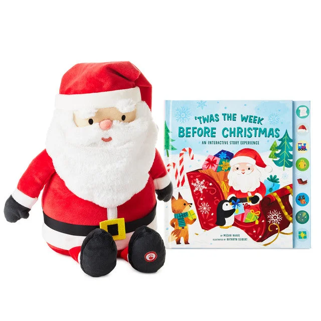 Hallmark ’Twas the Week Before Christmas Interactive Santa Plush and Book With Sound