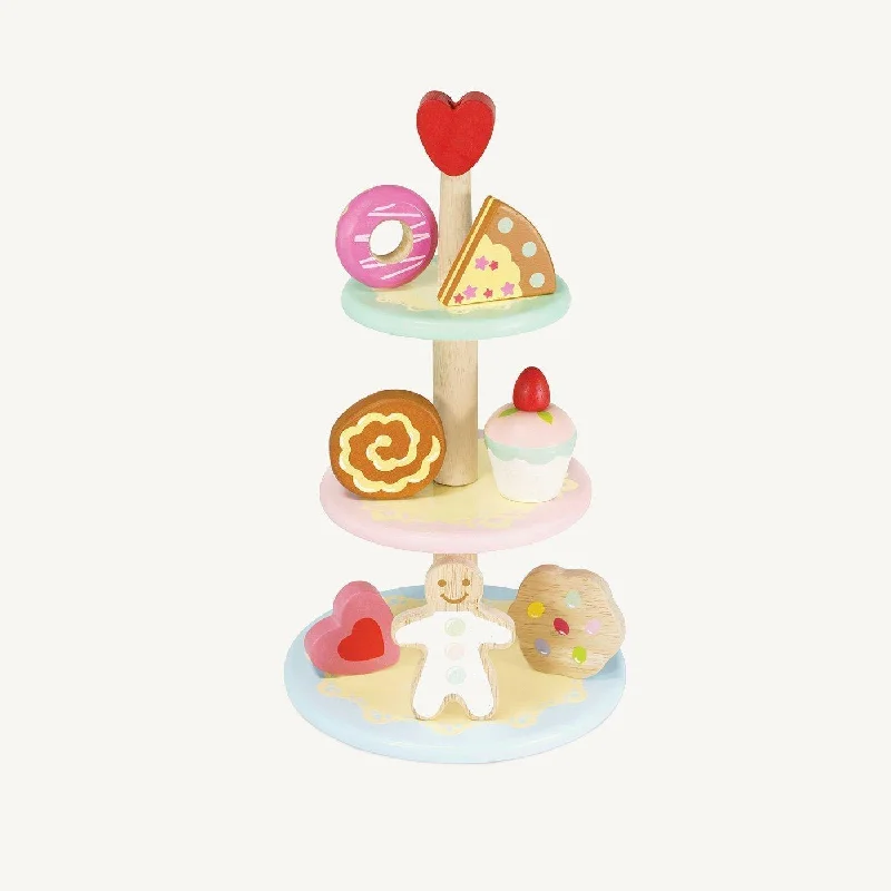 Le Toy Van Honeybake Three-Tier Cake Stand with 7 Cakes