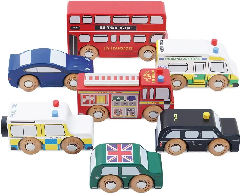 Le Toy Van Premium Wooden London Toy Car Set