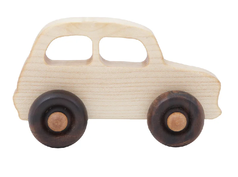 Little French Car Natural Colored Wood Toy Car