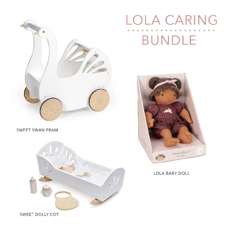 Lola Caring Bundle (Lola Doll, Pram, Dolly Bed)