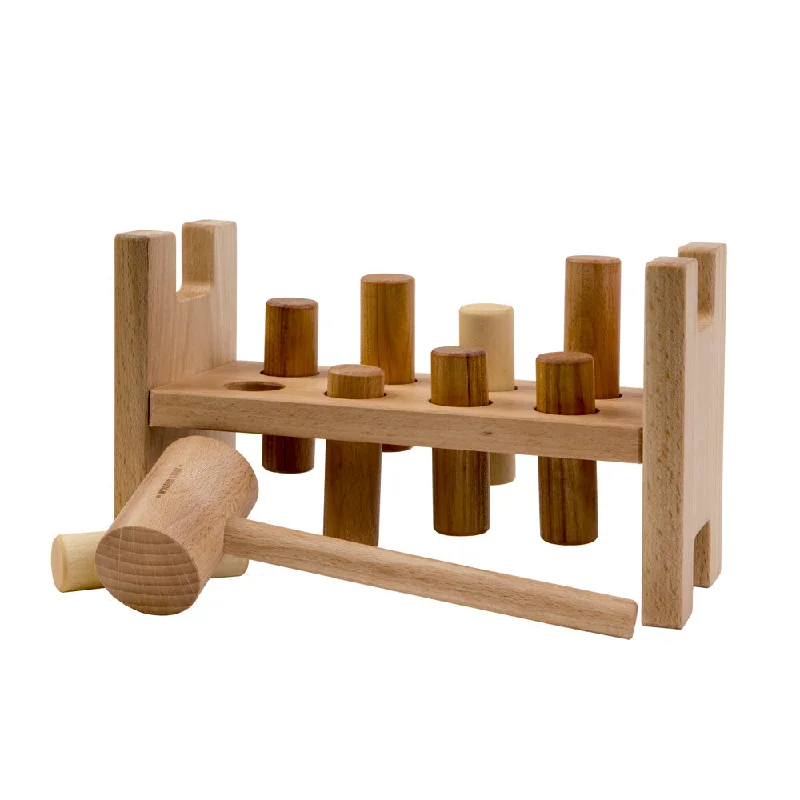 Natural Colored Pound-A-Peg Wooden Toy