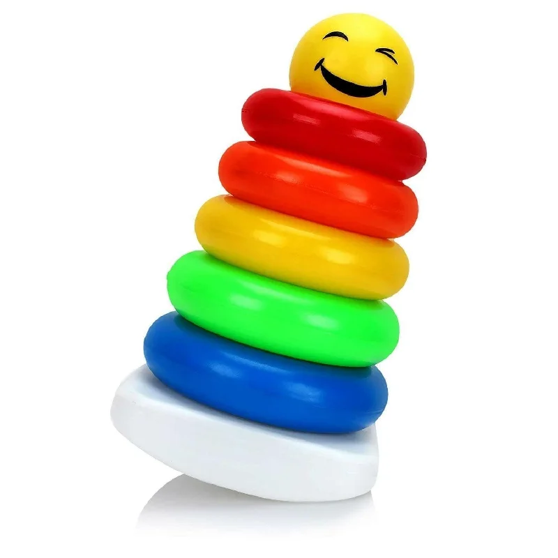 Plastic Smiley Stacking Multicolour 5 Rings