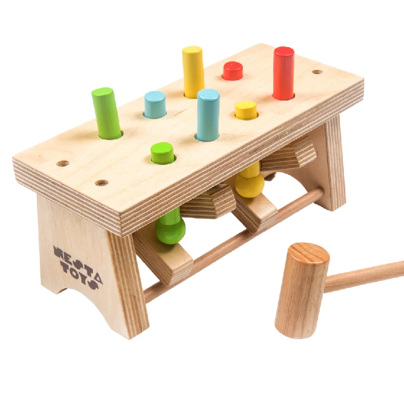 Pounding Bench Wooden Toy with Hammer