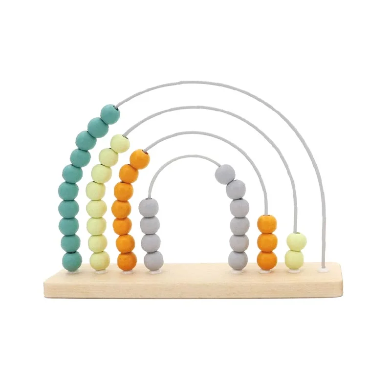 Wooden Rainbow Bead Abacus - Green