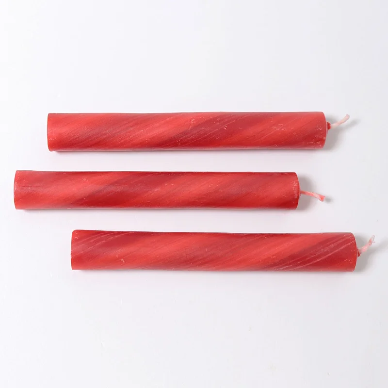 Red Marbled Beeswax Candles (25%) 20 pc.