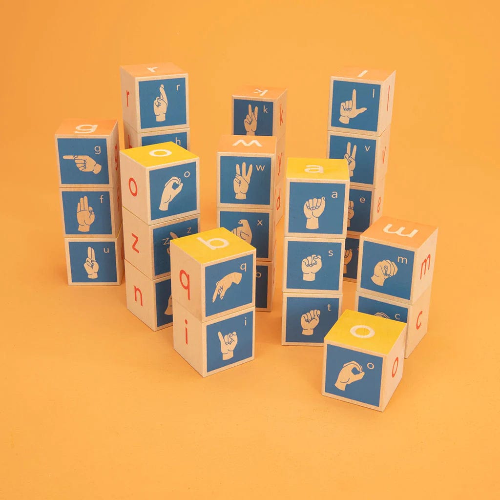 Wooden Sign Language Block Sets