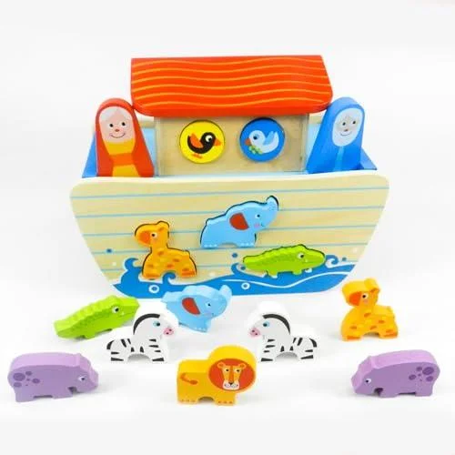 Wild Cruise Wooden Animal Ark Toy, Educational Animal Transport Ship, Noah's Ark Inspired Toy Set, Animal Adventure Wooden Toy, Imaginative Play Ark with Animals, Creative Animal Ship Playset