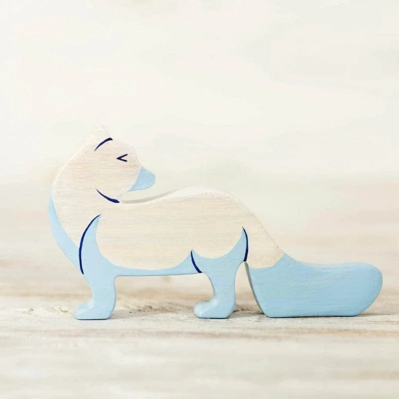 Wooden Arctic Polar Fox Toy