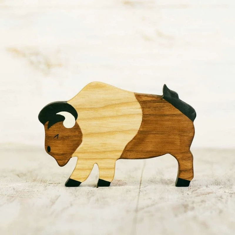 Wooden Bison Toy