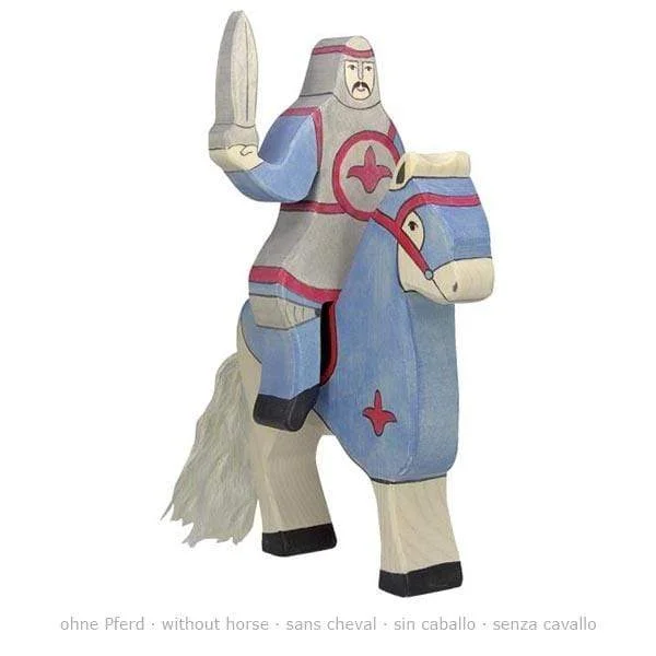 Wooden Blue Knight Riding (WITHOUT HORSE)