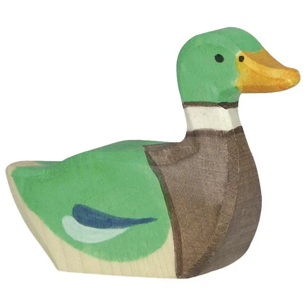 Wooden Mallard Sitting